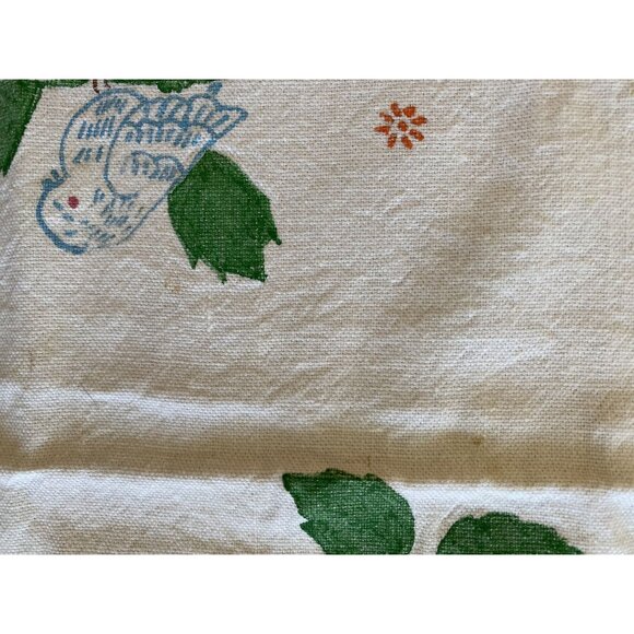 Vintage Hand painted Table Runner With Cinderella Blue Bird & Leaf Design - Picture 5 of 6